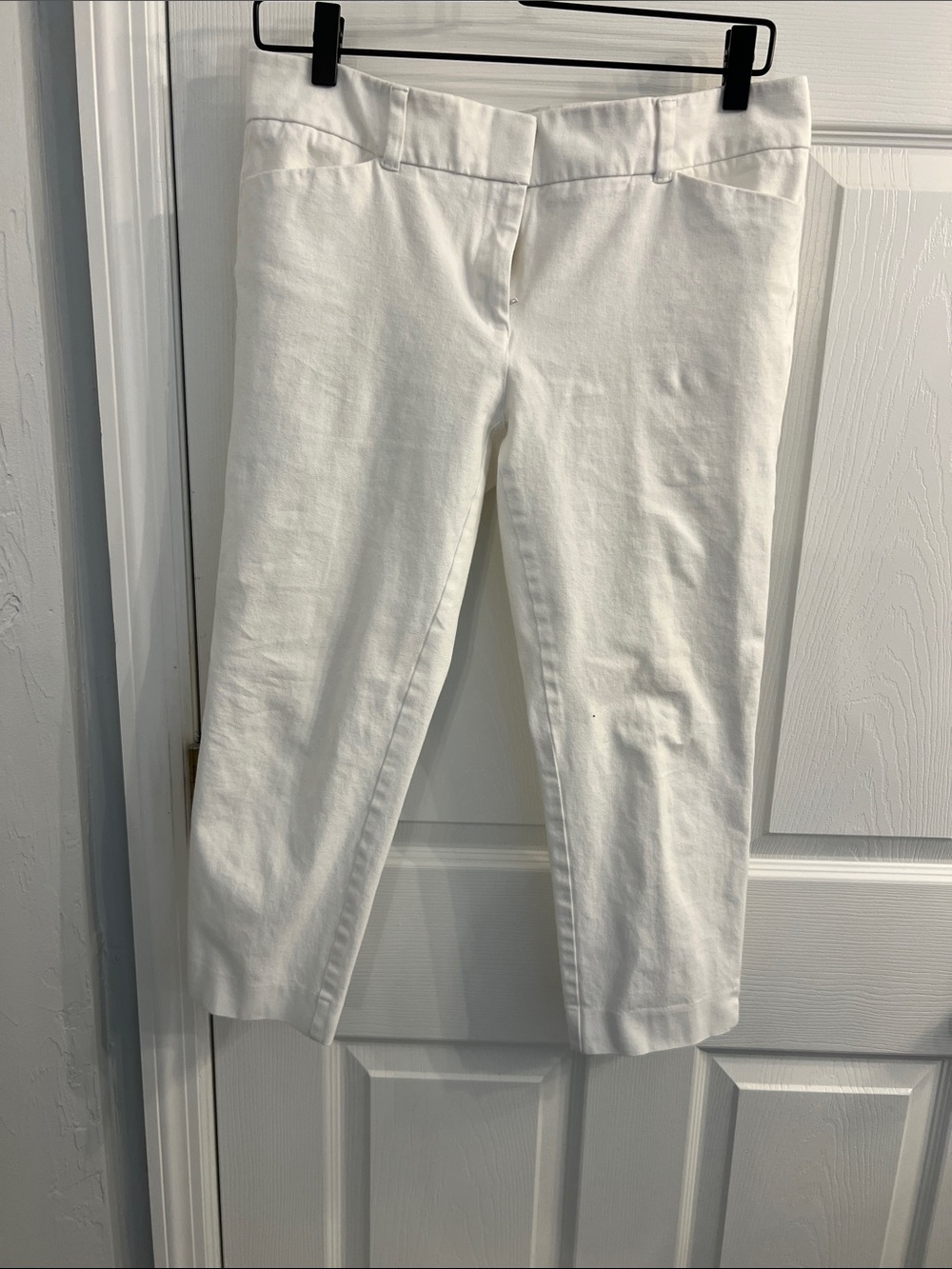 New York & Company White Cropped Dress Pants - Slim Ankle